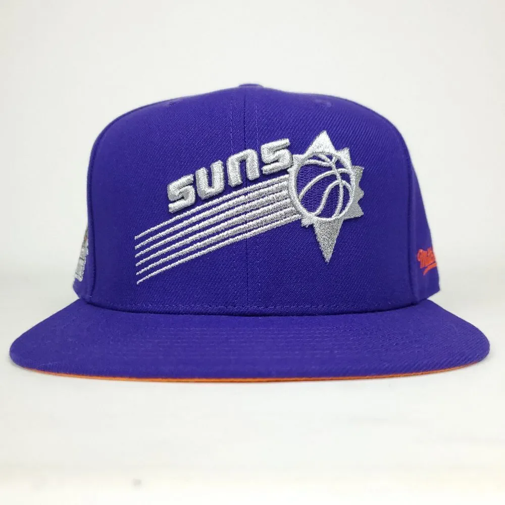 Phoenix Suns Mitchell & Ness Fitted‎ 7 1/4 Flatbill Cap Hat 3D Logo Purple New